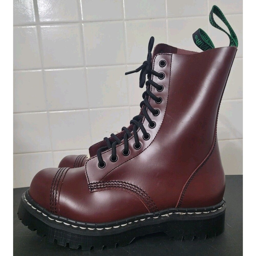 Solovair NPS 11 Eye Steel Toe Derby Boots Oxblood Made in England New UK 5 EU 34 - Picture 5 of 13